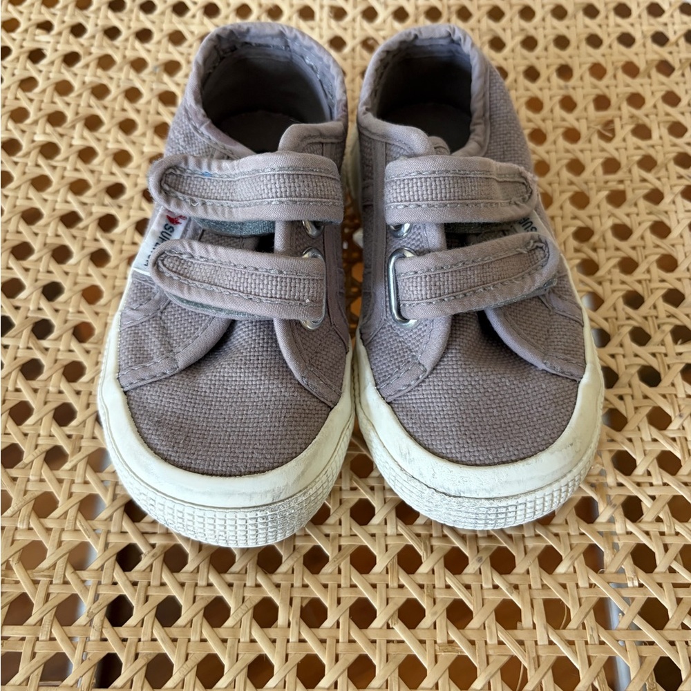Superga Kids Double Velcro Sneakers - Light Gray